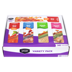Berkley & Jensen Food Storage Bags Variety Pack, Clear, Pack Of 340 Bags