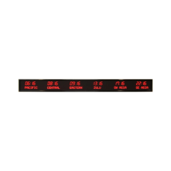 BRG Precision Products 6610J LED 6-Zone Digital World Time Zone Clock, 8 1/4"H x 78 1/4"W x 2 1/4"D, Black