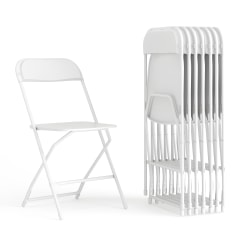 Flash Furniture Hercules Series Plastic Folding Chair - 8 Pack 650LB Weight Capacity, White