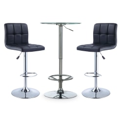 Powell Ronan 3-Piece Pub Table Set, Black