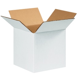 Partners Brand White Corrugated Boxes, 8" x 8" x 8", Pack Of 25