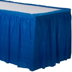 Amscan Plastic Table Skirts, Bright Royal Blue, 21’ x 29", Pack Of 2 Skirts
