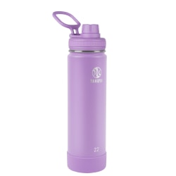 Takeya Actives Vacuum Insulated Stainless Steel Water Bottle With Spout Lid, 22 Oz, Lilac