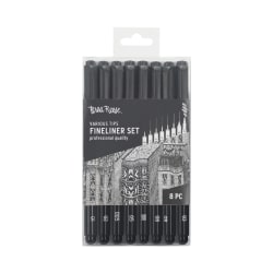 Brea Reese Fineliner Set, Various Point Types, Classic Colors, Pack Of 8 Pens