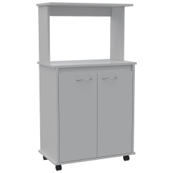 RTA Hodedah Microwave Cart With Cabinet, White
