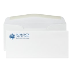 Gummed Seal, Stationery Envelopes, 4-1/8" x 9-1/2",  1-Color Raised Print, Custom #10, 24 lb. CLASSIC CREST® Solar White, Box Of 250