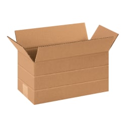Partners Brand Multi-Depth Corrugated Boxes, 6" x 12" x 6", Kraft, Pack Of 25