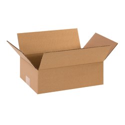 Partners Brand Flat Corrugated Boxes, 12"L x 8"W x 4"H, Kraft, Pack Of 25