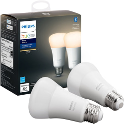 Philips 2-pack E26 - 10 W - 60 W Incandescent Equivalent Wattage - 120 V AC - 800 lm - A19 Size - Soft White Light Color - E26 Base - 25000 Hour - 4400.3°F (2426.8°C) Color Temperature - 80 CRI - 270° Beam Angle