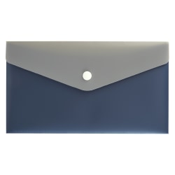 Office Depot® Brand Poly Envelope, 2" Expansion, Check Size, Blue/Gray