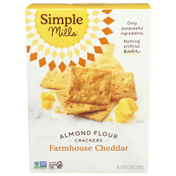 Simple Mills Almond Flour Crackers, Farmhouse Cheddar, 4.25 Oz, Total Qty 6