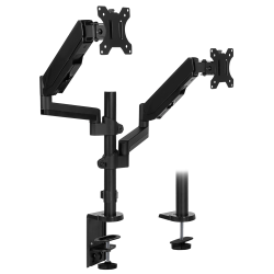 Mount-It! MI-4762 Dual-Monitor Arm Desk Mount, 17"H x 10"W x 4.3"D, Black
