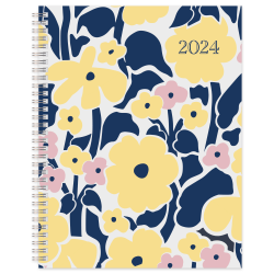 2024 Office Depot® Brand Weekly/Monthly Planner, 8-1/2" x 11", Floral, January To December 2024