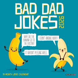 2026 Willow Creek Press Monthly Mini Wall Calendar, 7" x 7", Bad Dad Jokes, January To December, 53454