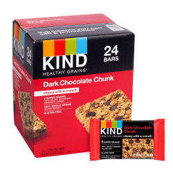 KIND Healthy Grains Bars, Dark Chocolate Chunk, 1.2 Oz, Pack Of 24 Bars