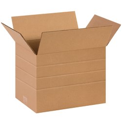 Partners Brand Multi-Depth Corrugated Boxes, 10" x 14" x 10", Kraft, Pack Of 25