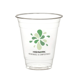 Highmark® ECO Compostable Plastic Cups, 12 Oz, Clear, Pack Of 50