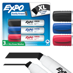 EXPO Dry Erase Markers, Low Odor Ink, Assorted, XL Tip, 3 Count
