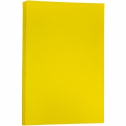 JAM Paper® Ledger Matte Paper, Yellow, Ledger (11" x 17"), 100 Sheets Per Pack, 24 Lb, 30% Recycled