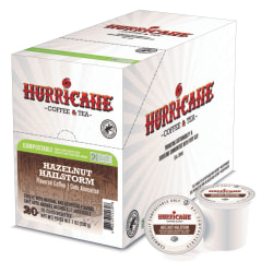 Hurricane Coffee & Tea Hazelnut Hailstorm Flavored Coffee Pods, Pack Of 20 Pods