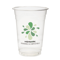Highmark® ECO Compostable Plastic Cups, 16 Oz, Clear, Pack Of 50