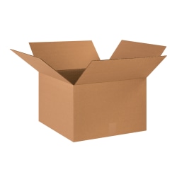 Partners Brand Heavy-Duty Single Wall Boxes, 18" x 18" x 12", Kraft, Pack Of 25
