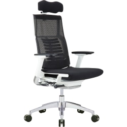 Raynor® Powerfit Erognomic Fabric High-Back Executive Office Chair, White/Black