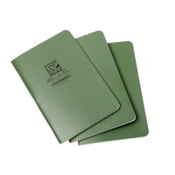 Rite in the Rain All-Weather Stapled Notebooks, 4-5/8" x 7", Green, 3 Notebooks Per Pack, Set Of 6 Packs