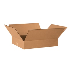Partners Brand Flat Corrugated Boxes, 20" x 16" x 4", Kraft, Pack Of 25