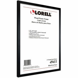 Lorell Wide Frame - 24" x 36" Frame Size - Rectangle - Wall Mountable - Vertical, Horizontal - Wood - Black - 1 Each