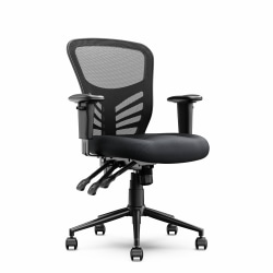 Click365 Flow Ergonomic Mesh Mid-Back Office Task Chair, Black