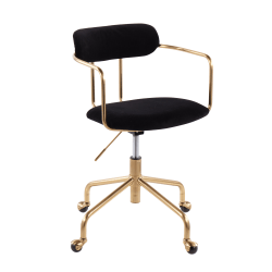 LumiSource Demi Mid-Back Office Chair, Gold/Black