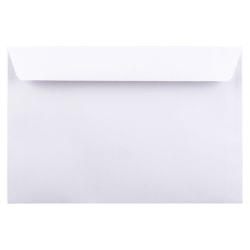 JAM Paper Booklet Envelopes, 6" x 9", Gummed Seal, White, Pack Of 50 Envelopes