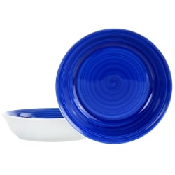 Gibson Home Crenshaw 2-Piece Pasta Bowl Set, 8-3/4", Blue/White