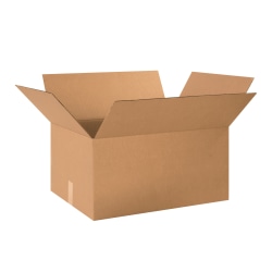 Partners Brand Heavy-Duty Single Wall Boxes, 24" x 18" x 12", Kraft, Pack Of 15