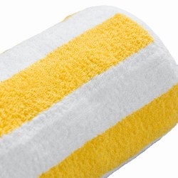 Splash Cabana Stripe Pool Towels, 30" x 60", Yellow/White, Pack Of 24 Towels