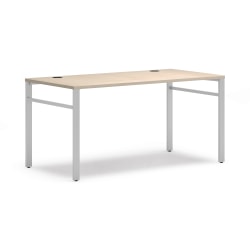 HON Mod 60"W Table Computer Desk, Desert Oak/Silver, HLPLW60LEG30USLVRDO1