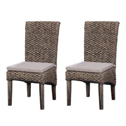 Coast to Coast Sea Grass Dining Chairs, Neutral, Set Of 2 Chairs