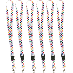 Teacher Created Resources Lanyards, 21-3/4" x 3/4", Colorful Paw Print, Bundle Of 6 Lanyards