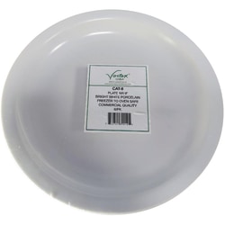 Hoffman Vertex China Catalina Collection Narrow Rim Plates, 9", Bright White, Case Of 24 Plates