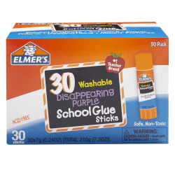 Elmer's® Glue Stick Classroom Pack, Purple, Box Of 30