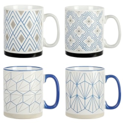 Mr. Coffee Parkmill Stoneware Coffee Mug Set, 17 Oz, Assorted Colors, Set Of 4 Mugs