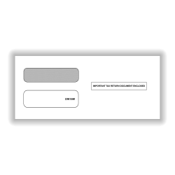 ComplyRight® Double-Window Envelopes For 3-Up 1099 Tax Forms, Moisture-Seal, White, Pack Of 100 Envelopes