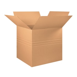 Partners Brand Multi-Depth Corrugated Boxes, 36" x 36" x 36", Kraft, Pack Of 5