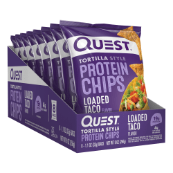 Quest Protein Chips, Loaded Taco, 1.1 Oz, Pack Of 8 Bags