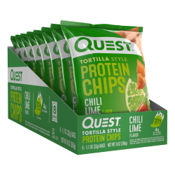 Quest Protein Chips, Chili Lime, 1.1 Oz, Pack Of 8 Bags