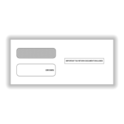 ComplyRight® Double-Window Envelopes For 3-Up 1099 Tax Forms, Self-Seal, White, Pack Of 100 Envelopes
