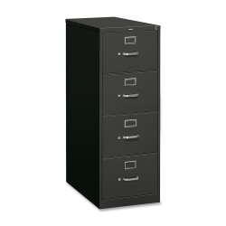 HON® 26-1/2"D Vertical 4-Drawer File Cabinet With Lock, Charcoal