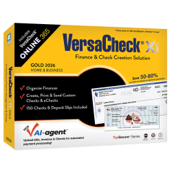 VersaCheck X1 Gold 2026 + VersaCheck ONLINE Gold Bundle, 1 User, 1-Year Subscription, PC, Download