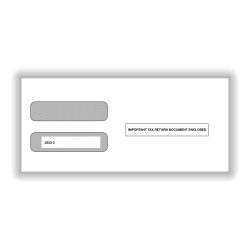 ComplyRight® Double-Window Envelopes For W-2 (5210/5211) Tax Forms, Self-Seal, White, Pack Of 50 Envelopes
